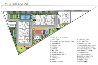 2 BHK residence floor plan layout